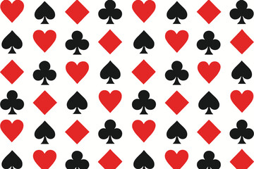 Repeating Pattern of Classic Playing Card Suits