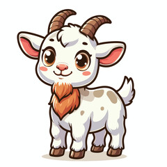 cute goat cartoon vector