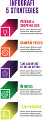 Colorful Infographic Design Vector with Tags, Web Layout, Concept Labels, and Numbered Arrow Elements
