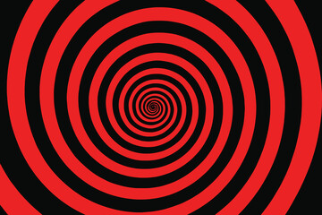 Abstract Red and Black Hypnotic Spiral Background