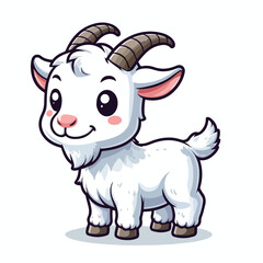 cute goat cartoon vector