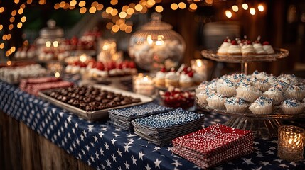 Festive outdoor dessert display