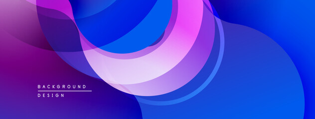Abstract flowing shapes, vibrant purple, blue hues. Modern design, smooth gradients create dynamic visual effect.