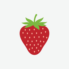 Download a clean and modern strawberry fruit silhouette with leaves in flat vector style. Perfect for logos, labels, packaging, digital illustrations, print designs, and healthy food branding.