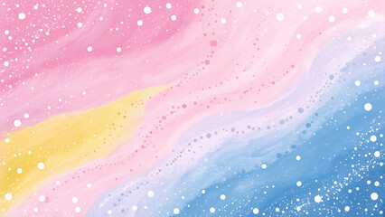 Abstract watercolor painting with pastel colors and decorative white dots for backgrounds