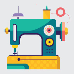 Sewing machine vector art illustration.