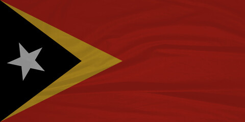 Beautiful East Timor  Flag in the Air with Realistic Fabric Texture