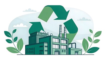 Recycling Plant Illustration