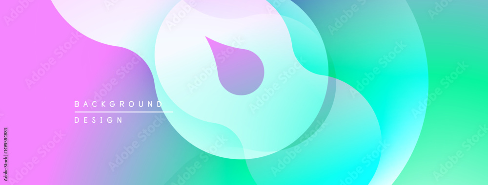 Fototapete abstract fluid shapes, vibrant colors blend. gradient background creates modern visual effect. soft 