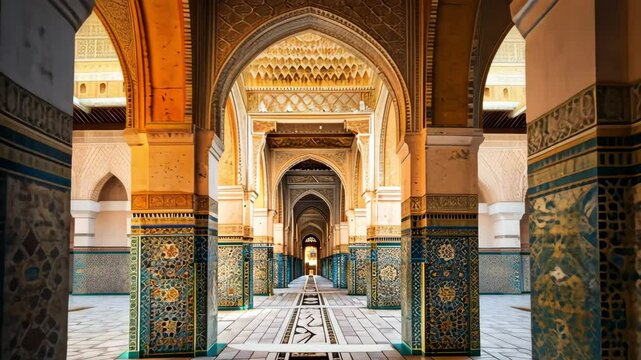 interior of the mosque in cordoba spain