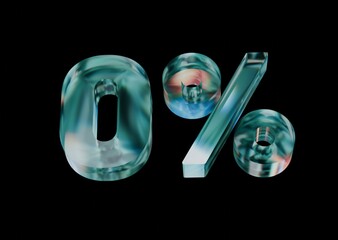 Zero percent 3d dispersed glass render 