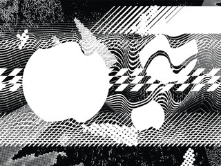 Glitch distorted grunge layer . Noise destroyed texture. Checkered race grunge flag . Overlay grunge texture .Distressed effect .Vector shapes with a speed lines and tire tracks screen print texture.