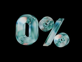 Zero percent 3d dispersed glass render 