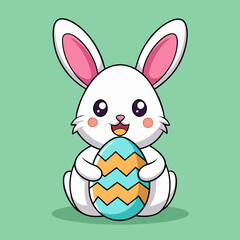 easter bunny with eggs