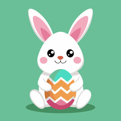 easter bunny with eggs