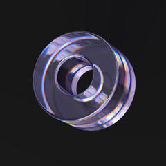 3d Glass abstract tube shape, futuristic modern illustration