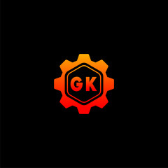 GK Initials Tech Logo Vector Art  Icons  and Graphics