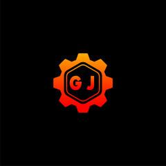 GJ Initials Tech Logo Vector Art  Icons  and Graphics