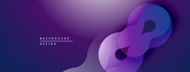 Abstract purple design features flowing shapes, gradient colors. Modern background suitable for digital projects. Minimalist aesthetic.