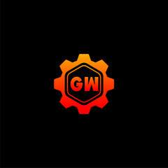 GW Initials Tech Logo Vector Art  Icons  and Graphics