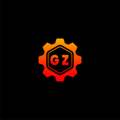 GZ Initials Tech Logo Vector Art  Icons  and Graphics