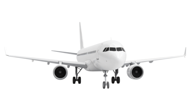 White airplane isolated on a white background airliner jet travel flight aircraft