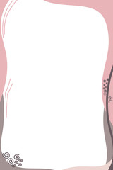 Abstract Graphic With Dusty Pink and Black Shapes