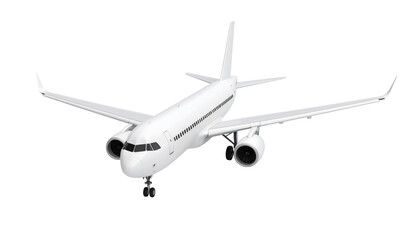 Obraz premium White passenger airplane isolated on a white background
