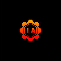IA Initials Tech Logo Vector Art  Icons  and Graphics