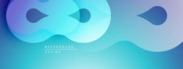 Abstract fluid shapes, blue purple gradient. Modern design, smooth curves, dynamic composition. Background element for digital projects.