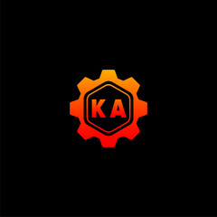 KA Initials Tech Logo Vector Art  Icons  and Graphics