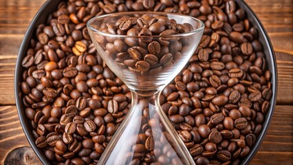 Fototapeta premium Coffee Beans Hourglass Still Life
