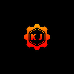 KJ Initials Tech Logo Vector Art  Icons  and Graphics