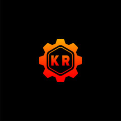 KR Initials Tech Logo Vector Art  Icons  and Graphics