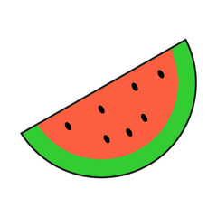 cartoon style a slice of watermelon illustration