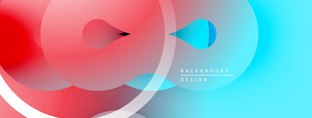 Abstract fluid shapes, vibrant colors blend. Red transitions to blue, creating dynamic visual effect. Modern design element.