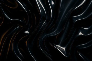 Obraz premium Abstract luxurious black silk with a silver silk-like smooth texture.
