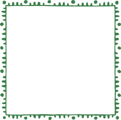 オリーブグリーンのエスニック風ドットフレーム