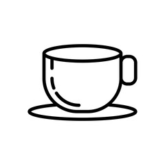 coffee cup icon, minimalist cup icon in transparent background