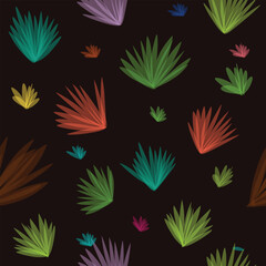 seamless patternof colorful flowers on black background