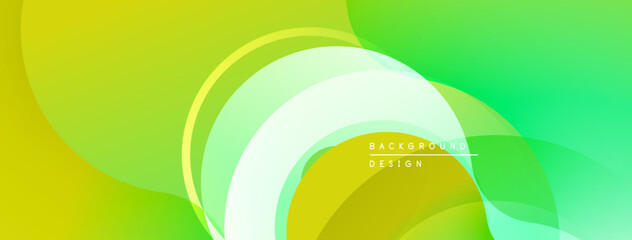 Abstract fluid shapes, vibrant green yellow hues. Modern design, smooth gradients create dynamic visual effect. Minimalist background texture.