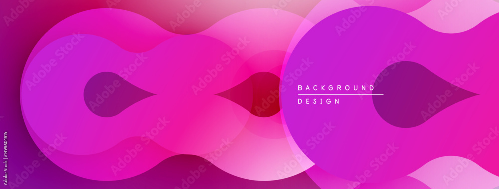 Aufkleber Abstract pink purple gradient background. Overlapping shapes create dynamic visual effect. Modern design element for projects.