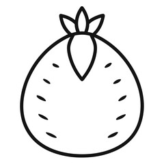 Jicama outline icon on white background