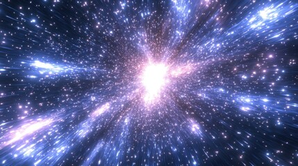 Fototapeta premium Flickering starlight dance celestial sky digital art ethereal environment cosmic perspective twinkling concept