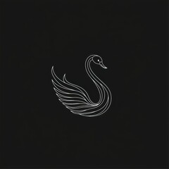 Obraz premium Elegant swan silhouette
