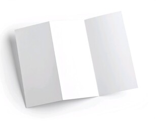 Tri-Fold Brochure Mockup with Blank Pages &ndash; Realistic White Paper Design Template
