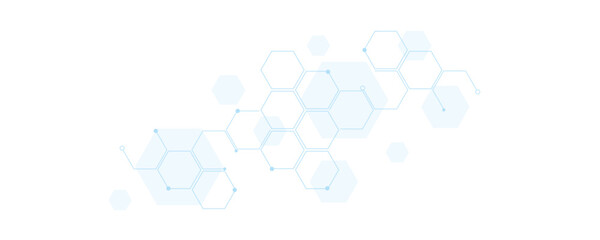 Futuristic molecule structure abstract hexagonal network background for technology and medical science design.