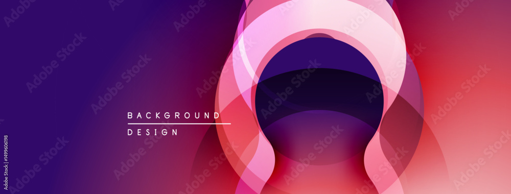 Fototapete abstract gradient layers create dynamic visual effect. purple, pink, red hues blend smoothly, formin
