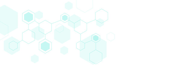 Futuristic molecule structure abstract hexagonal network background for technology and medical science design.