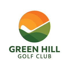 Green Hill Golf Club Logo - Vibrant and Modern Design
